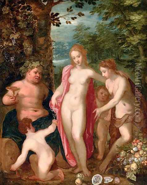 Venus, Bacchus and Ceres Oil Painting - Flemish School