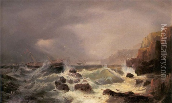 To The Rescue, Grand Manan Oil Painting - Harrison Bird Brown