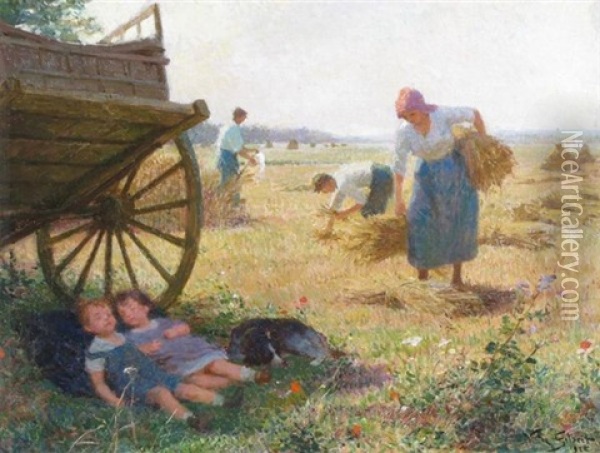 Harvest Scene Oil Painting - Victor Gabriel Gilbert