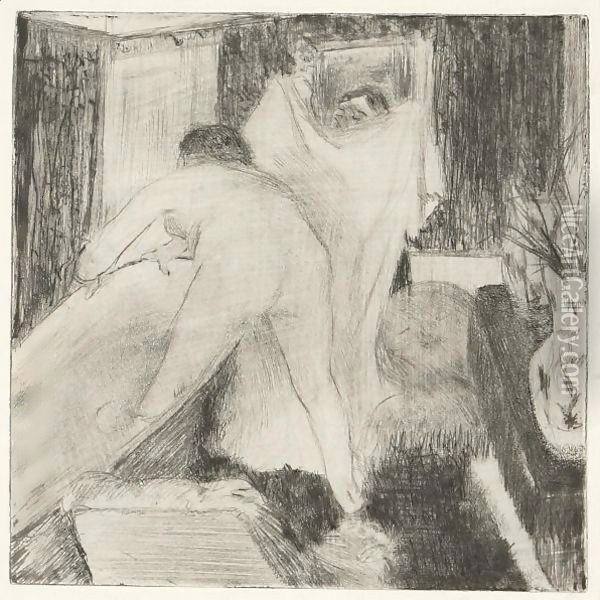 La Sortie Du Bain 4 Oil Painting - Edgar Degas