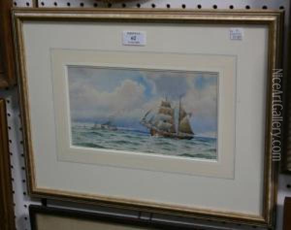 Seascape With Sailing And Steam Ships Oil Painting - William Stephen Tomkin
