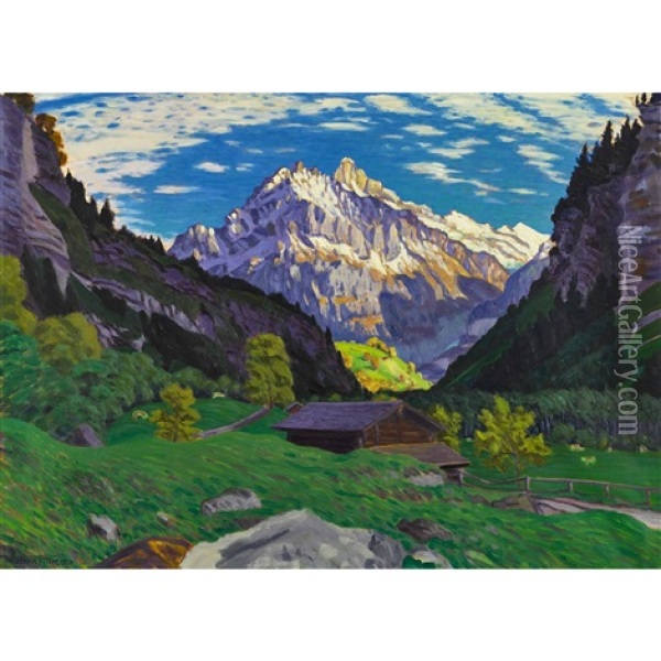Herbstnachmittag Bei Grindelwald Oil Painting - Waldemar Theophil Fink
