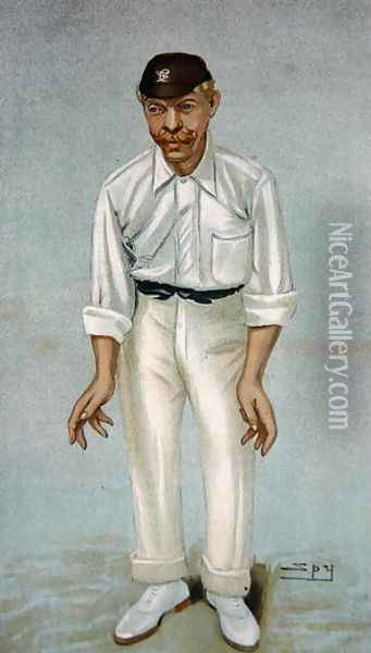 Bobby, caricature of the cricketer Robert Abel, published 5th June 1902 in Vanity Fair Oil Painting - Leslie Mathew Ward