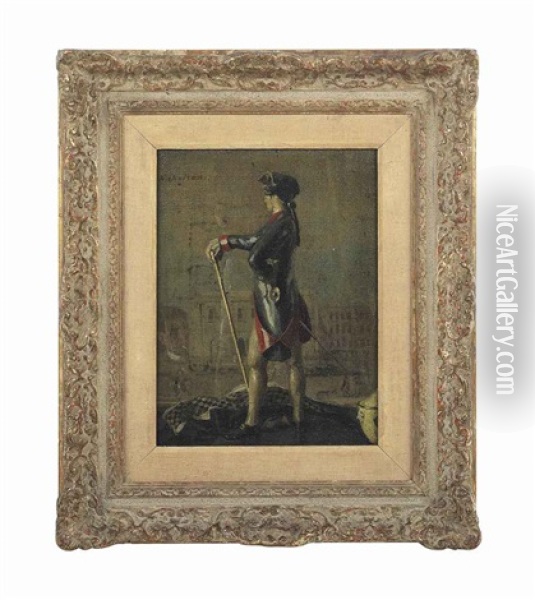 A Young Nobleman Surveys The City Oil Painting - William Nicholson