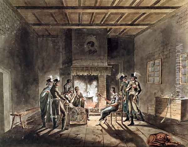 The Conspirators of the Cadoudal Affair, c.1804 Oil Painting - Armand de Polignac