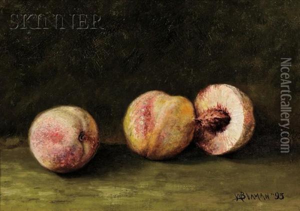 Still Life With Peaches Oil Painting - Gamaliel Waldo Beaman