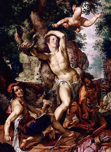 The Martyrdom of St Sebastian Oil Painting - Joachim Wtewael