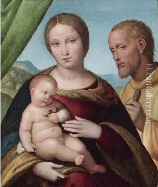 The Holy Family Oil Painting - Nicola Pisano
