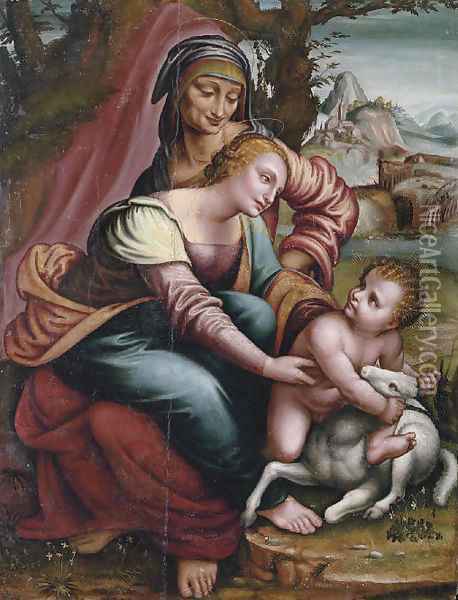 The Madonna and Child with Saint Anne Oil Painting - North-Italian School