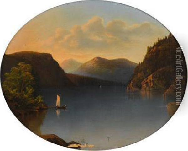 View Of Lake George Oil Painting - John William Casilear