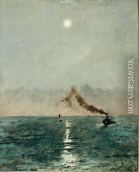 Vapeur Au Clair De Lune Oil Painting - Aime Stevens