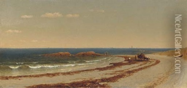 The Beach At Cohasset Oil Painting - Sanford Robinson Gifford