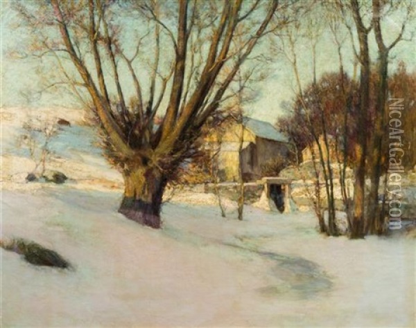 Windswept Snow Oil Painting - Walter Nettleton