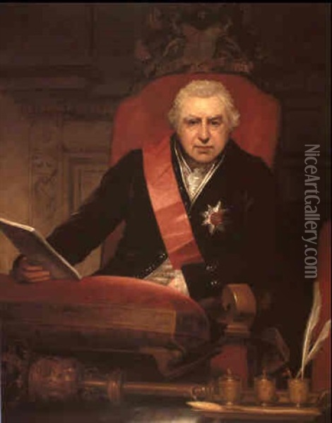 Portrait Of Sir Joseph Banks (1743-1820) Oil Painting - Thomas Phillips