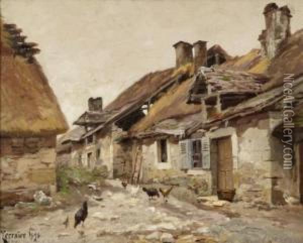 Scene De Basse-cour Oil Painting - Clovis Frederick Terraire