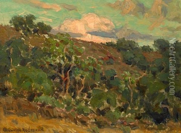 Trees Along A Hillside Oil Painting - Granville S. Redmond