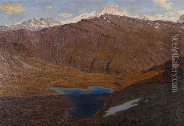 Montagnards Sur Le Chemin De Derborence Oil Painting - Henri Van Muyden