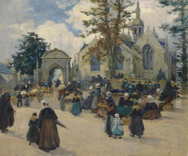 Apres La Messe En Bretagne Oil Painting - Fernand Marie Eugene Legout-Gerard