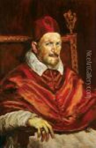 Portrait Of Pope Innocent X Oil Painting - Diego Rodriguez de Silva y Velazquez