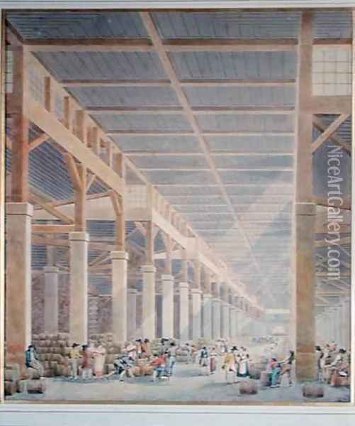 View of La Halle aux Vins Oil Painting - Auguste Hibon