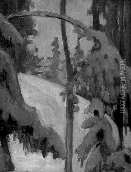 Vinterdag Oil Painting - Akseli Valdemar Gallen-Kallela