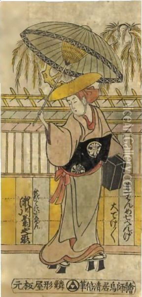 Segawa Kikunojo I As Utabikuni Koshun Oil Painting - Torii Kiyomasu II