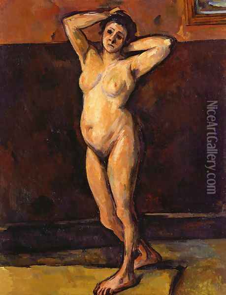 Nude Woman Standing Oil Painting - Paul Cezanne