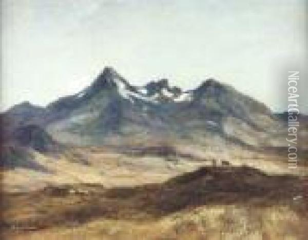 The Hills Of Skye Oil Painting - David Young Cameron