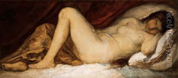 Akt (nude) Oil Painting - Karoly Lotz
