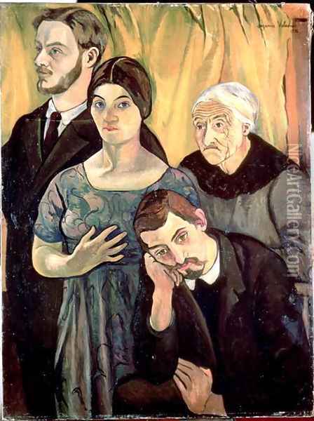 Family Group, 1912 Oil Painting - Suzanne Valadon