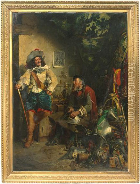 The Armor Maker Oil Painting - Sir Alfred East