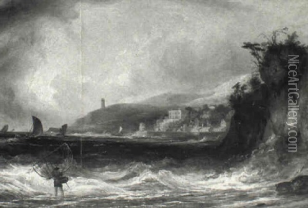 Rough Weather Oil Painting - James Francis Williams