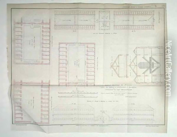 Proposed Buildings for Prisoners under the System of Confinement and Discipline entertained by Captain Machonochie Oil Painting - John Arrowsmith