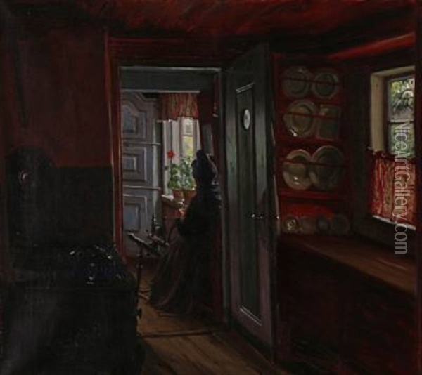 Interior From Fano Island, Denmark Oil Painting - Sigvard Marius Hansen