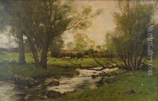 The Brook Oil Painting - Charles Paul Gruppe
