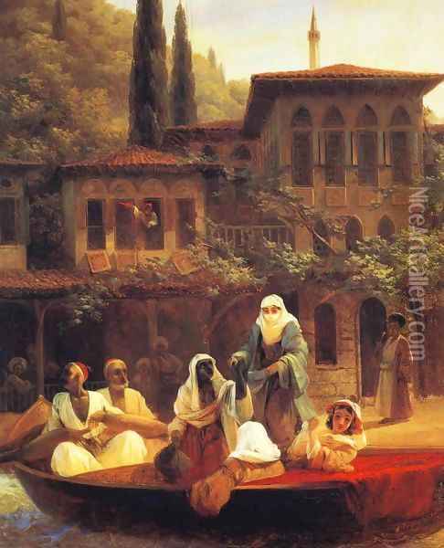 Boat Ride by Kumkapi in Constantinople Oil Painting - Ivan Konstantinovich Aivazovsky