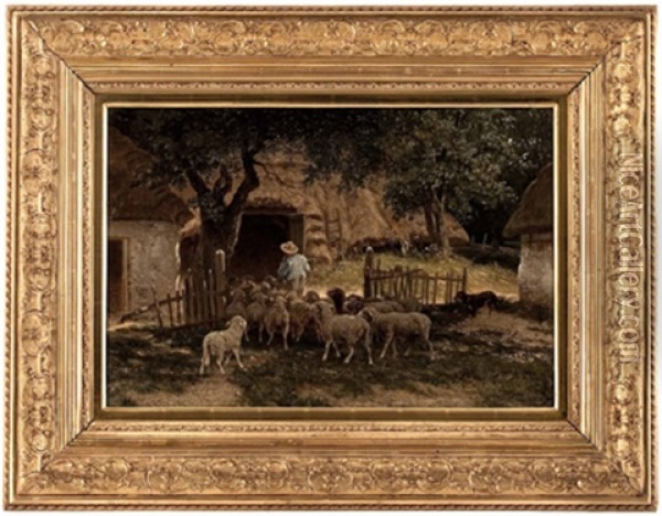 Heimtrieb Der Schafe Oil Painting - Auguste (Francois Auguste) Bonheur