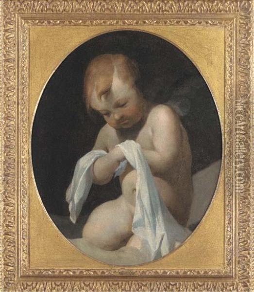 A Putto Oil Painting - Lubin Baugin