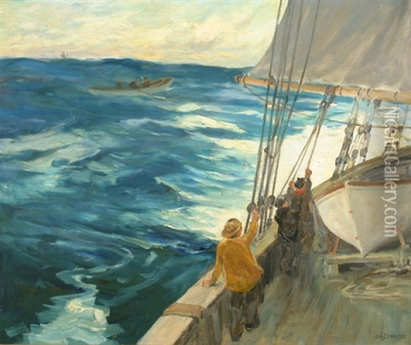 On The High Seas Oil Painting - Charles Paul Gruppe