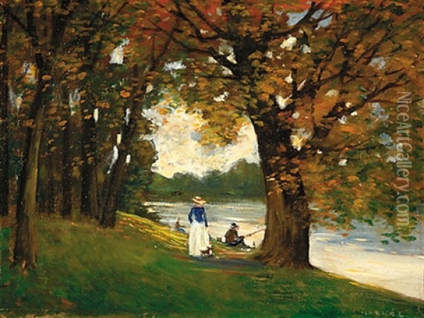 Summer By The River Oil Painting - Erno (Ernst) Marko