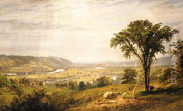 Wyoming Valley, Pennsylvania Oil Painting - Jasper Francis Cropsey