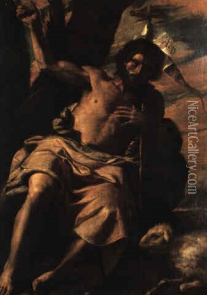 St. John The Baptist In The Wilderness Oil Painting - Mattia Preti