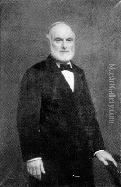 Portrait Of A Distinguished Gentleman Oil Painting - Carnig Eksergian