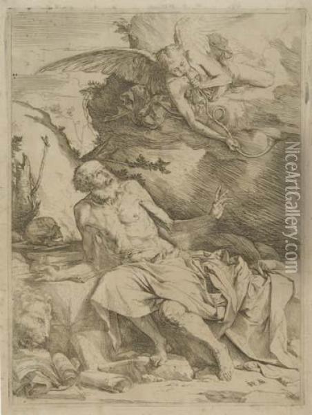 Saint Jerome Hearing The Trumpet Of The Last Judgment Oil Painting - Jusepe de Ribera