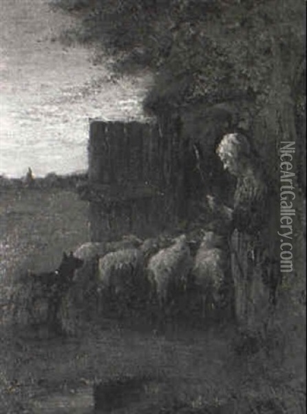 The Return Of The Flock Oil Painting - Bernard de Hoog