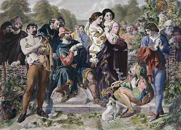 Orlando and the Wrestler Oil Painting - Daniel Maclise