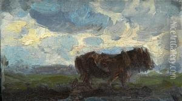 Heavy Horse Oil Painting - Harry Becker