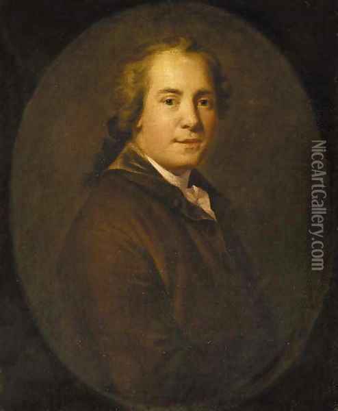 Portrait of a gentleman, traditionally identified as Edmund Burke (1729-1760) Oil Painting - English School