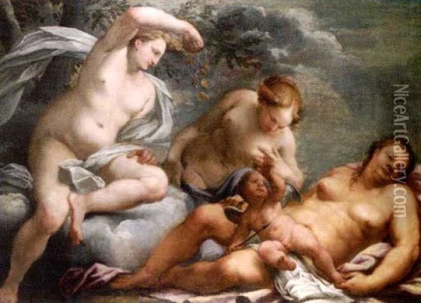 La Naissance De L'amour Oil Painting - Pietro (Libertino) Liberi