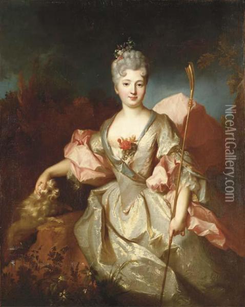 Portrait De La Marquise De Rochebrune Oil Painting - Nicolas de Largillierre